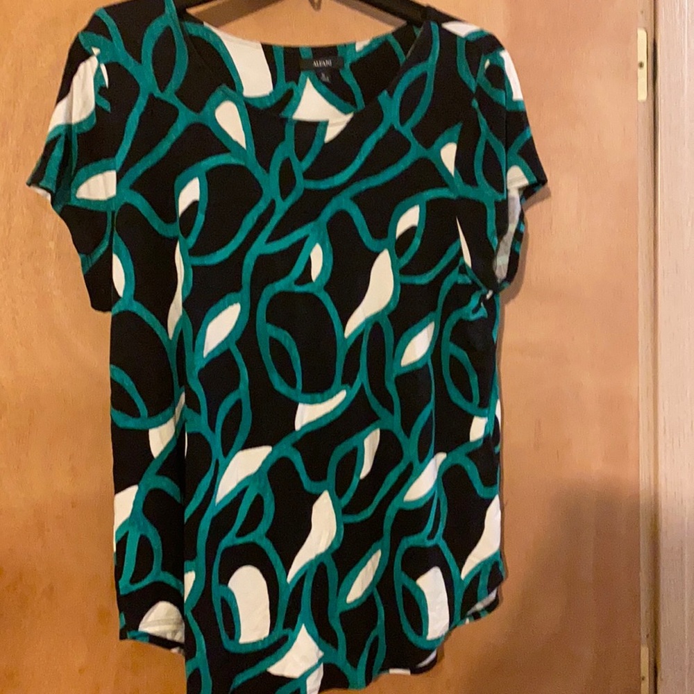 Alfani Green & Black Stretch Shirt